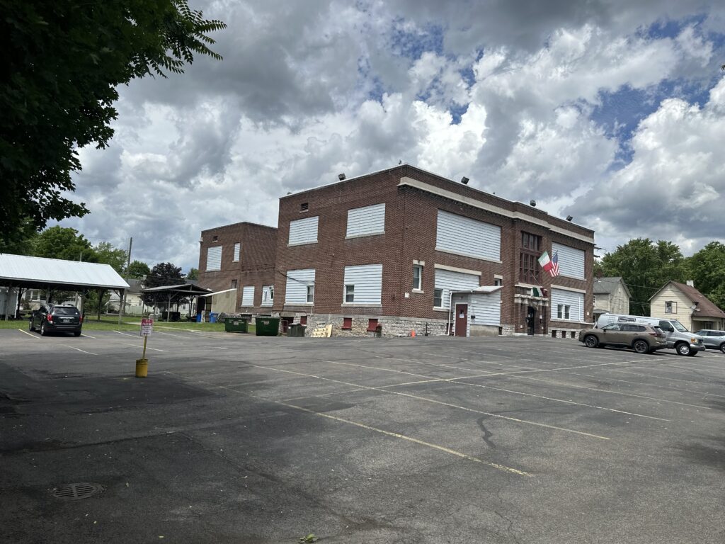 Prospect Avenue School, as seen from the old kickball diamond home plate.